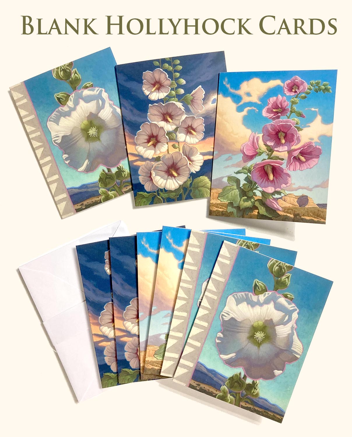 Hollyhock Note Cards